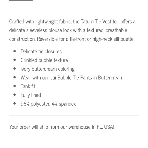 Yllw The Label - Tatum Bubble Tie Vest cream - Picture 6 of 7